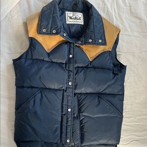 Woolrich Blue and Tan Quilted Vest
